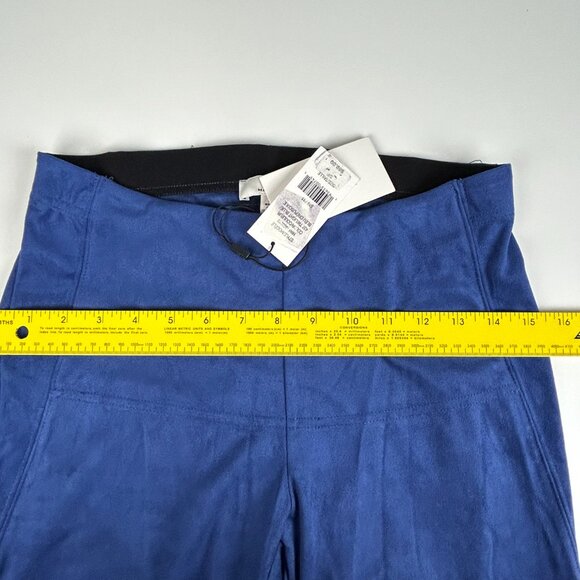 H Halston Leggings Women S Faux Suede Mid Rise Pull On Stretch Blue Skinny *Flaw - Picture 6 of 14